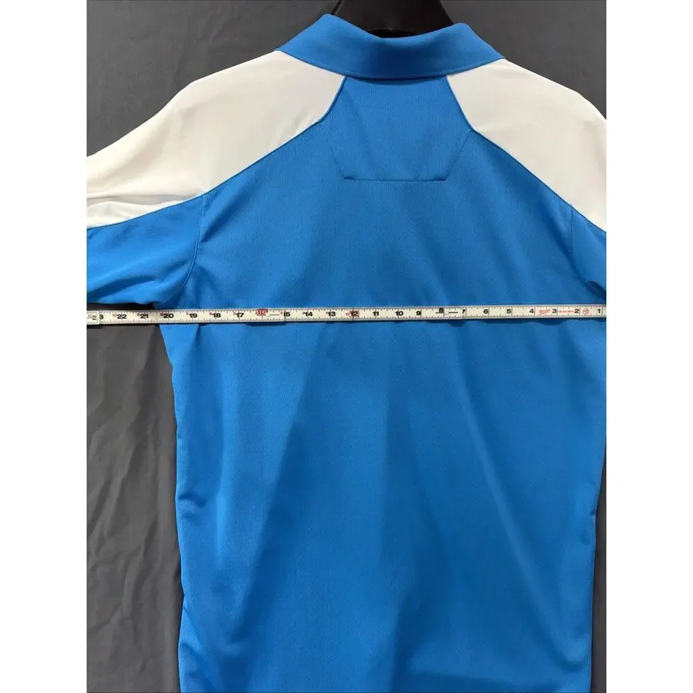 Carolina Panthers Antigua Short Sleeve Polo Shirt Men L Blue NFL Football